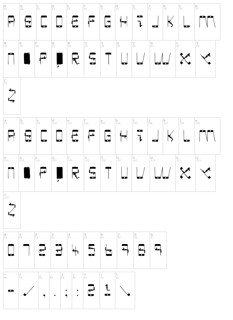 Phone Scan font map
